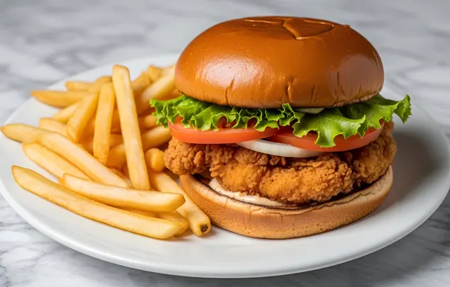 Burger classique et frites croustillantes